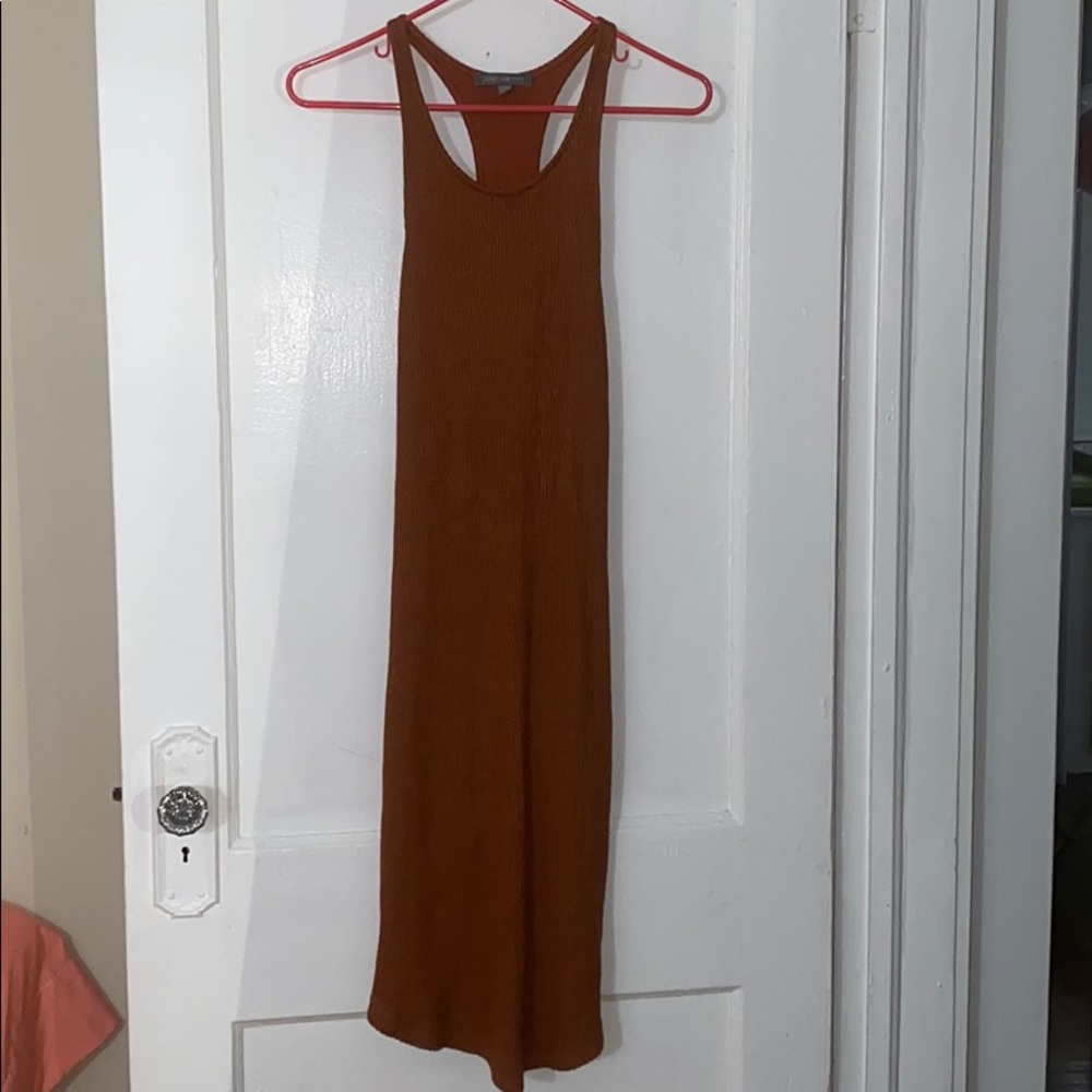 High Neck Burnt Orange Dress